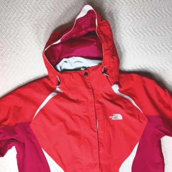 The North Face Boundary TriClimate Jacket Hood Outer Shell Women L Orange White - Picture 6 of 16